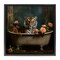 Stupell Industries Tiger in Floral Bathtub Framed Floater Canvas Wall Art